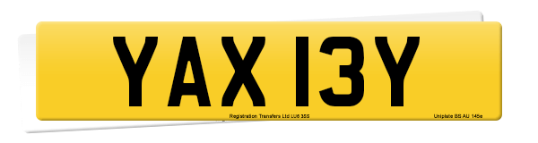 Registration number YAX 13Y